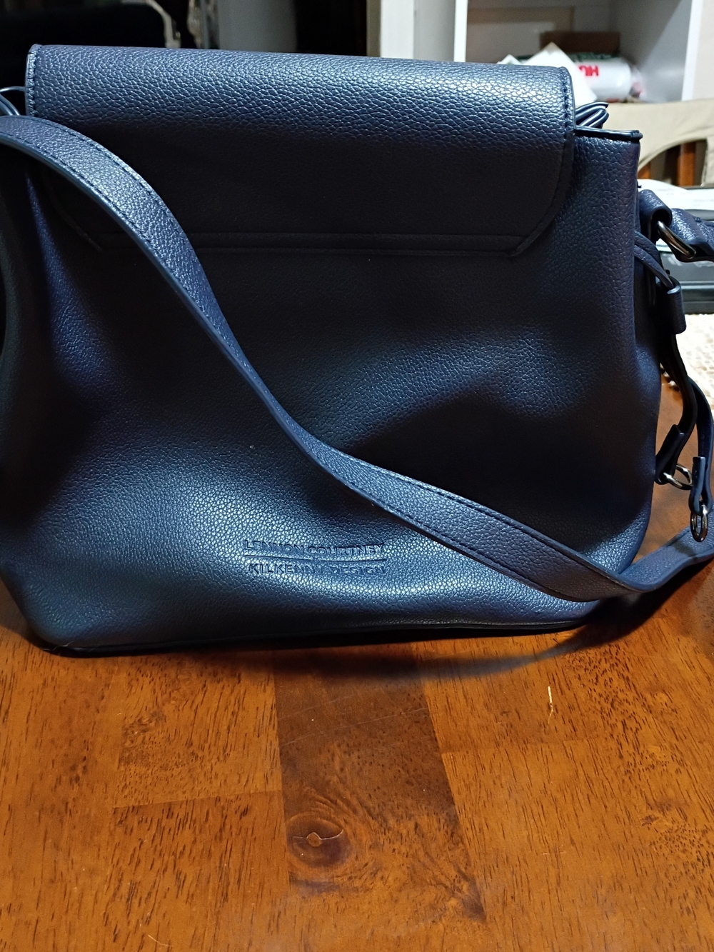 Lennon Courtney Women's Navy Blue Crossbody Bag with Teal Accent With Wallet - Picture 2 of 11